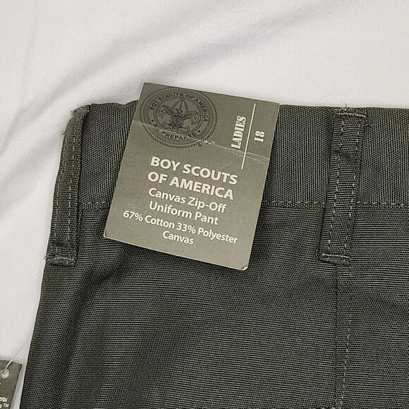 Boy Scouts of America Womens 18 Centennial Canvas Zip Off Uniform Pants Green - Picture 8 of 16